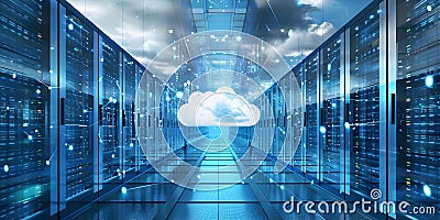 Replicating Data Across Cloud Servers for System Redundancy and Efficiency. Concept Cloud servers, Stock Photo