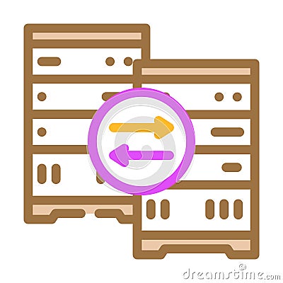 replication database color icon vector illustration Cartoon Illustration