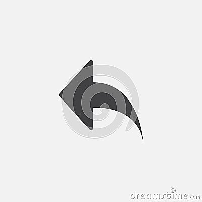 Reply icon Vector illustration isolated on white . Vector Illustration