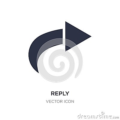 reply icon on white background. Simple element illustration from Content concept Vector Illustration