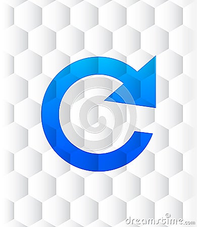 Reply rotate icon hexagon seamless pattern abstract white background Cartoon Illustration