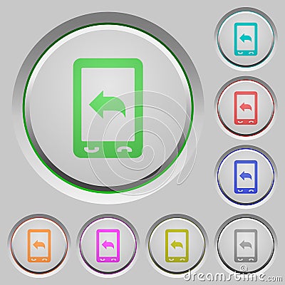 Reply to mobile message push buttons Stock Photo