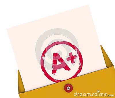 Report Card A+ Plus Top Grade Rating Review Evaluation Score Stock Photo