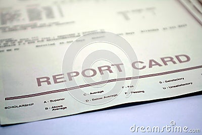 Report Card for Student or Teacher Stock Photo