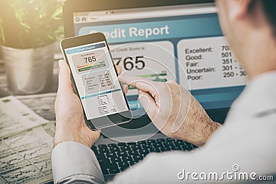 Report credit score banking borrowing application risk form Stock Photo