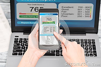 Report credit score banking borrowing application risk form Stock Photo