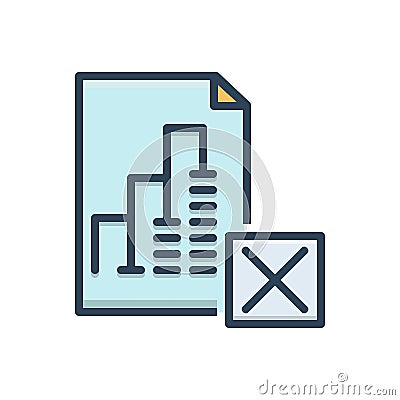 Color illustration icon for Report Delet, cancel and dismiss Vector Illustration
