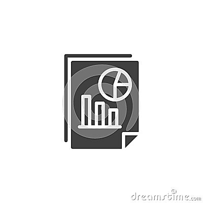 Report document with chart and graph vector icon Vector Illustration
