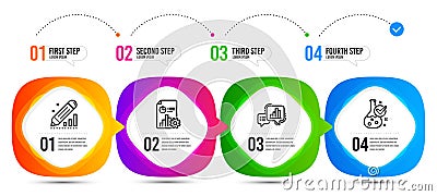 Report, Edit statistics and Chemistry lab icons set. Graph chart sign. Vector Vector Illustration