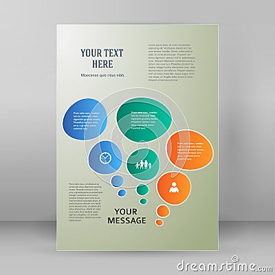 Report infographics presentation format A4 brochure layout pages Vector Illustration