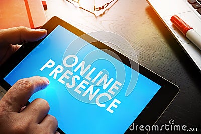 Report about Online Presence. Stock Photo