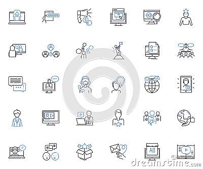 Report line icons collection. Analysis, Overview, Findings, Summary, Results, Insight, Presentation vector and linear Vector Illustration