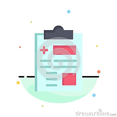 Report, Record, Health, Healthcare Abstract Flat Color Icon Template Vector Illustration