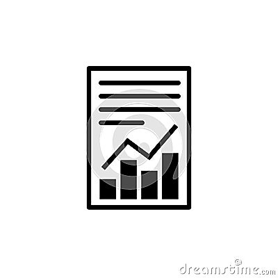 Report text file icon. Document with chart symbol Vector Illustration