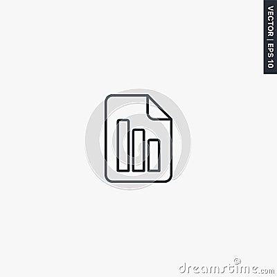Report text file, linear style sign for mobile concept and web design Vector Illustration