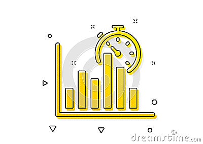 Report timer icon. Column graph sign. Vector Vector Illustration