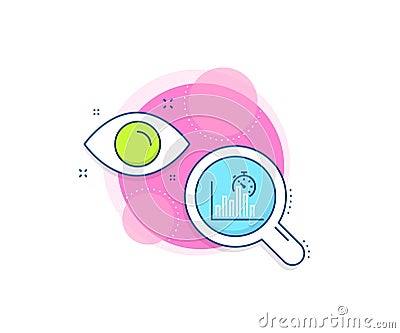 Report timer line icon. Column graph sign. Vector Vector Illustration