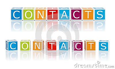 Report Topics With Color Blocks. Contacts. Stock Photo