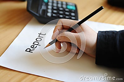 Report write Stock Photo