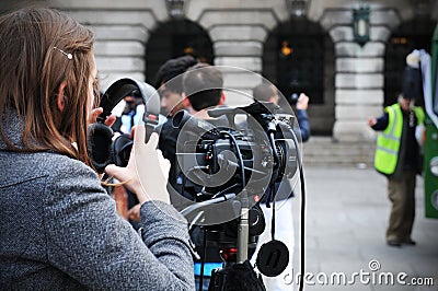 Reporter Editorial Stock Photo