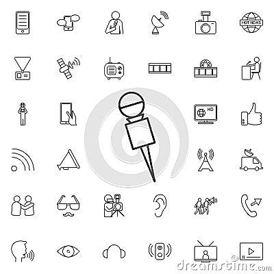 Reporter microphone nolan icon. Elements of media, press set. Simple icon for websites, web design, mobile app, info graphics Stock Photo