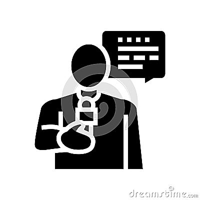 reporter news glyph icon vector illustration Cartoon Illustration