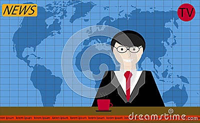 Reporter tv news vector Vector Illustration