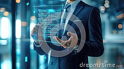 Reporting: Generating and reviewing reports on uptime, performance, and any incidents. A Cloud Computing Engineer Stock Photo