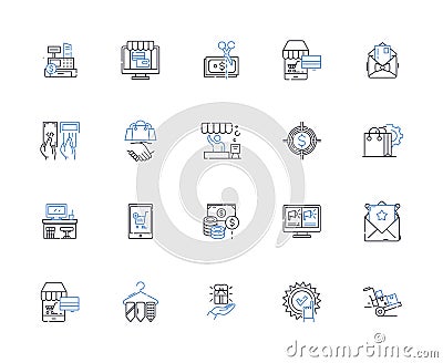 Repository line icons collection. Archival, Catalogue, Database, Inventory, Storage, Record, Collection vector and Vector Illustration