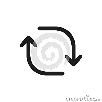 Repost icon in line style. Social media repost, retweet symbol Vector Illustration