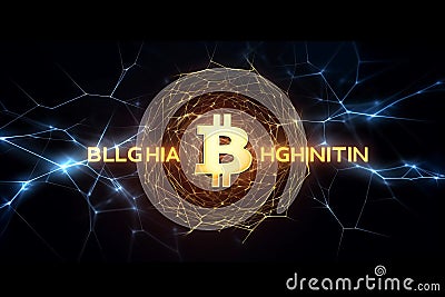 Representation of the digital lightning network of the bitcoin blockchain technology and it fast transaction per second defi, Stock Photo