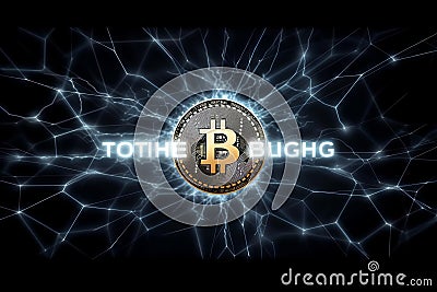 Representation of the digital lightning network of the bitcoin blockchain technology and it fast transaction per second defi, Stock Photo