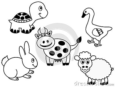 Representation of a group of animals Cartoon Illustration