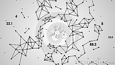 Representation of the nodes and connection paths within networks Cartoon Illustration