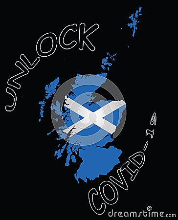 Scotland pandemic unlock Vector Illustration