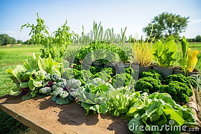 representation of sustainable farming with healthy crops Stock Photo