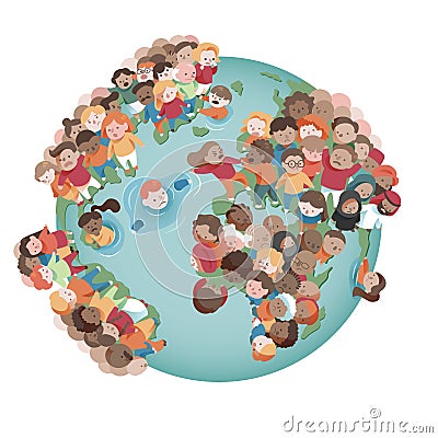 Overpopulated Earth Cartoon Illustration