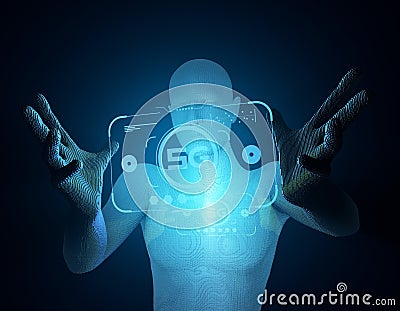 5G network technology, network data transmission and storage, artificial intelligence network technology Stock Photo