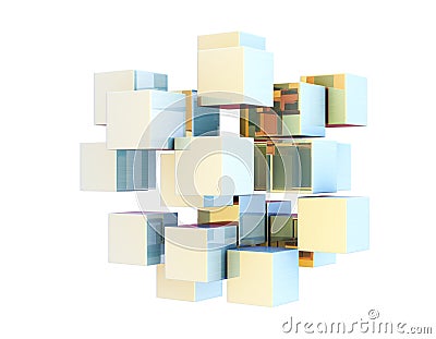 Cube digital technology and programming, data transmission and storage, intelligent programs Stock Photo