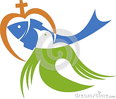 Represents christian love logo Vector Illustration