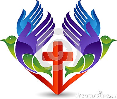 Represents christian love logo Vector Illustration