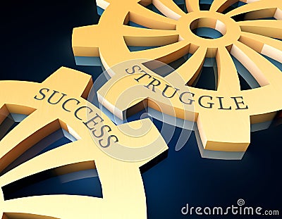 Interaction and cooperation between gears, struggle and success, teamwork and mutual relations Stock Photo