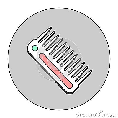 Comb hair symbol - hairdresser barber stylist - orange green grey - vector icon Stock Photo