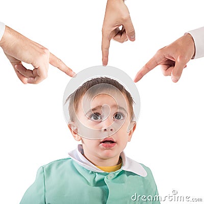 Reprimanded child Stock Photo