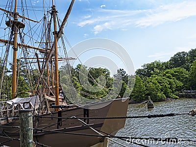 Reproduction Boats on the James River Editorial Stock Photo