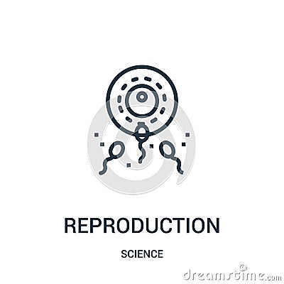 reproduction icon vector from science collection. Thin line reproduction outline icon vector illustration. Linear symbol for use Vector Illustration