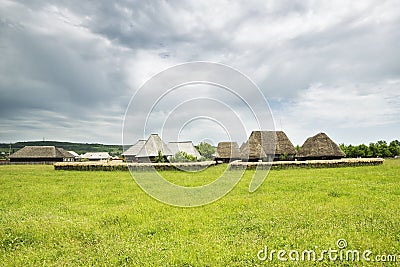 Reproduction of the Romanian antique village Editorial Stock Photo