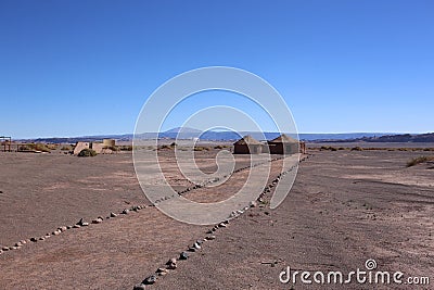 Remains of Aldea de Tulor, the ancient settlement in Antofagasta region, Chile Stock Photo