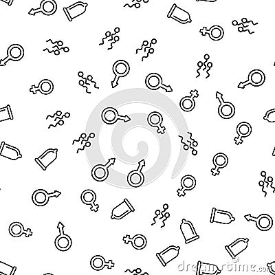 Reproductive Function Seamless Pattern Vector Vector Illustration