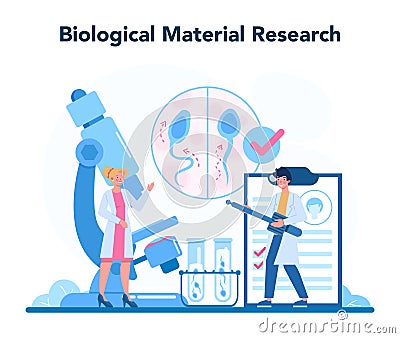 Reproductologist and reproductive health. Human anatomy, biological Vector Illustration